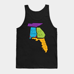 Kawaii American states, Cute American States Tank Top